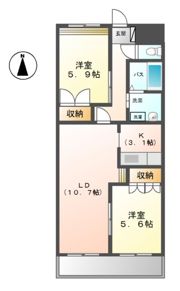 クレスト城勝の間取り画像
