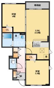 クレメント・ヒルB棟の間取り画像