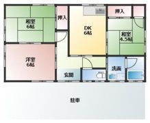 大野原町 3DK貸家の間取り画像
