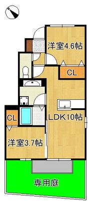 サンヒルズ愛坂 A棟の間取り画像