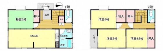 佐伯区八幡2丁目 貸家の間取り画像