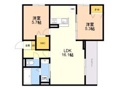 （仮）D－ROOM石丸2の間取り画像