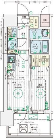 エステムコート難波WEST-SIDEⅨレデントの間取り画像