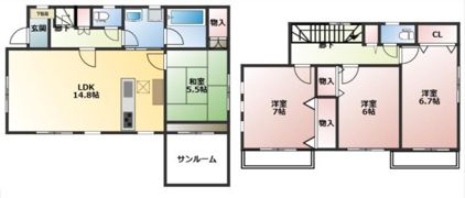 伊奈町貸戸建の間取り画像