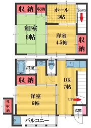 【短期限定】稲垣貸家S-Ⅱテラスハウスの間取り画像