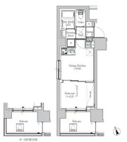 ONE ROOF RESIDENCE ASAKUSABASHI（ワンルーフレジ…の間取り画像