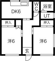 大原町平屋賃貸の間取り画像