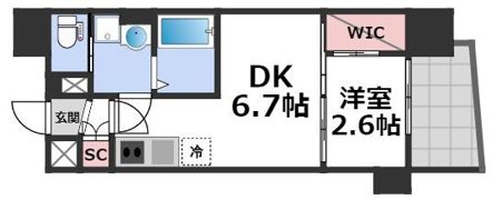 セレニテ谷九プリエの間取り画像
