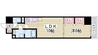メルディアキューブ新長田の間取り画像