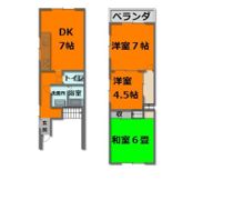 浦上台3テラスハウスの間取り画像