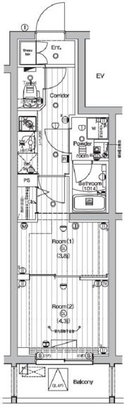PREMIUM CUBE 中野新橋 DEUXの間取り画像
