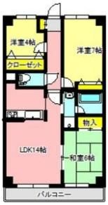 ホーユウパレス高崎並榎802号の間取り画像