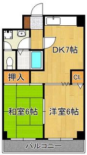 ダイナコート折尾II 604号室の間取り画像