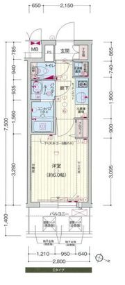 プレサンス梅田北ザ・ライブの間取り画像