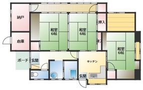 国分寺町 貸平屋の間取り画像