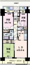 分譲賃貸 武蔵浦和パークホームズ ウエストコートの間取り画像