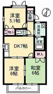 パークヒル津田 A棟の間取り画像