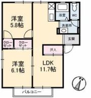 グレースフジ B棟の間取り画像