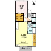 セジュール山室中部 Aの間取り画像