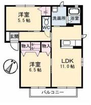 グリーンパークNishina A棟の間取り画像