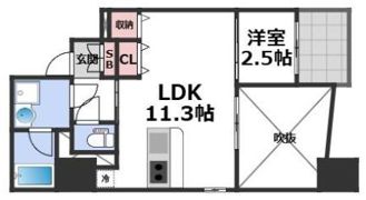 エスリードレジデンス大阪谷町ザ・マークスの間取り画像