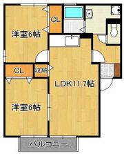 クレール塚の原Aの間取り画像