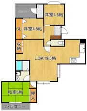 サンライズコーポラス青山B棟 407号室の間取り画像