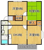 アザレア藤原K棟の間取り画像