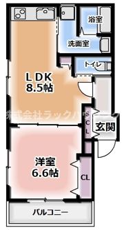 レユシール金田Ⅰの間取り画像