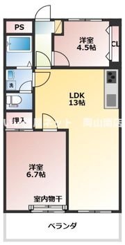 パークヒルズ奥田の間取り画像