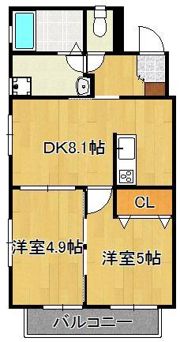プルーム下到津の間取り画像