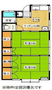ハイツ北上の間取り画像
