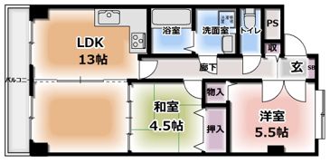 カルチェ清水谷の間取り画像