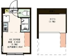 ハーモニーテラス中幸町 階段下物置 ネットフリー ミニ冷付 100付の間取り画像