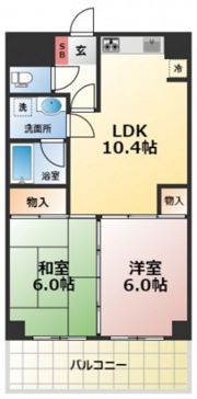 日宝ポニクレール府中の間取り画像