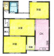 大枝西町貸家の間取り画像
