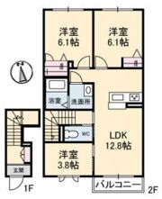 シャーメゾンはなみずき B棟の間取り画像