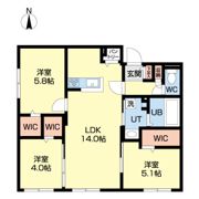 仮称)北広島市中央4丁目MS A棟の間取り画像