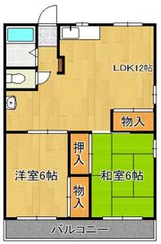 オアシス下到津の間取り画像