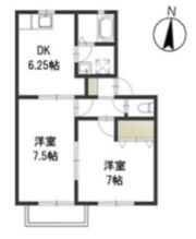 アワーズ新保 Aの間取り画像