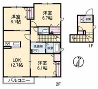 Refisia Garden上安 Ⅱ番館の間取り画像