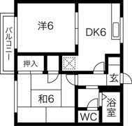 リバーサイド大竹Aの間取り画像