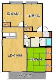 サンアベニュー葛原A棟の間取り画像