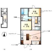 レヴメゾン神山四番館の間取り画像