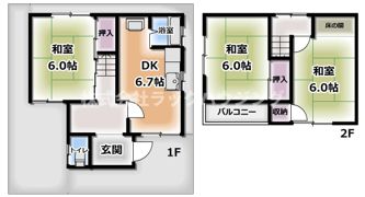堀溝1丁目貸家の間取り画像