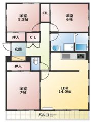 ハウス津倉の間取り画像