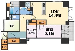 ジオタワー堺筋本町の間取り画像