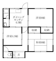 松前町学校前借家Iの間取り画像