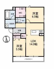 ハレ アロハ オ マツヤマ A棟の間取り画像