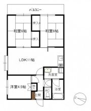 RKマンションの間取り画像